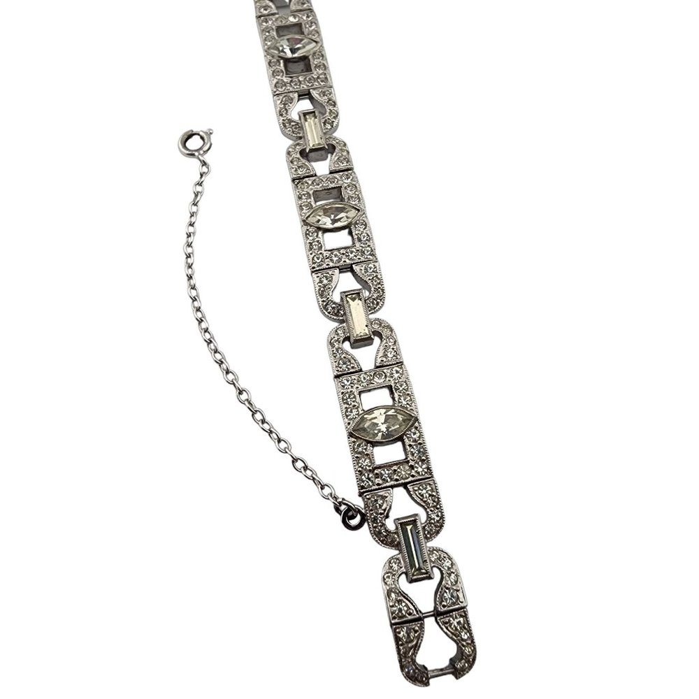 Antique Art Deco Paste Bracelet Signed EB (A3255)